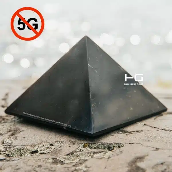 Shungite Pyramid Heavy EMF Shield [Polished] Protection against 5G Cellphone Tower Frequency