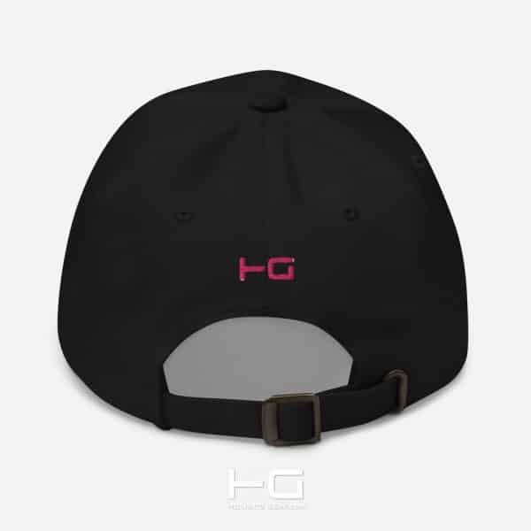 Hieroglyph A | Ancient Symbol | Flamingo Color on Black Hat | HG Logo at back